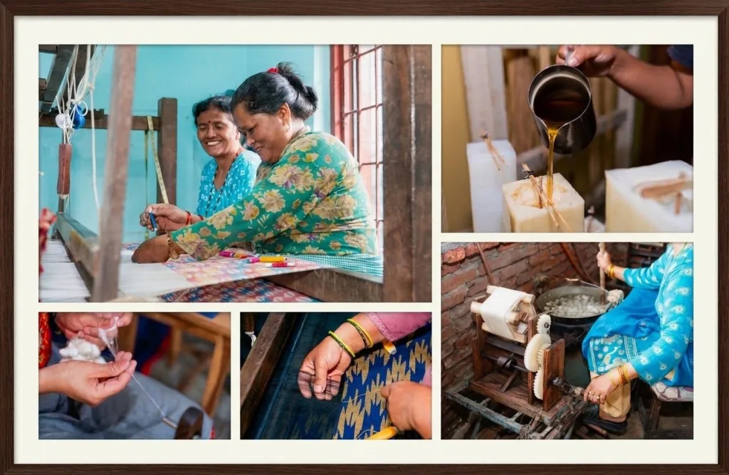 Woman artisan shaping clay